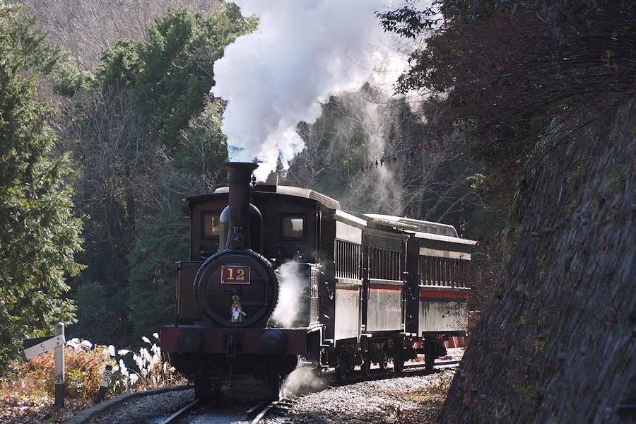 Meiji Village's historic steam locomotive No. 23 in Japan