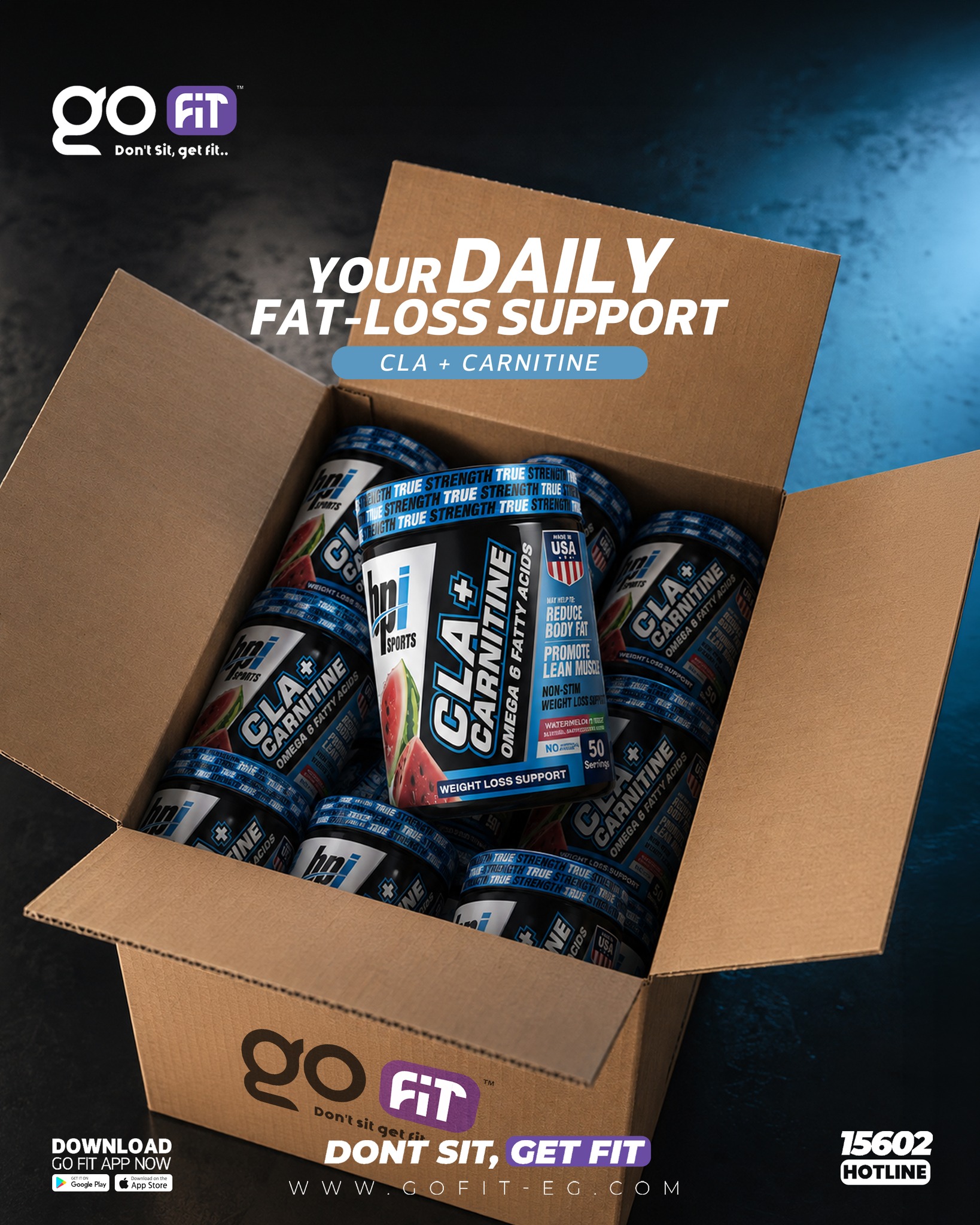 Ready to level up your daily routine? Go Fit has you covered with the ultimate fat-loss combo: BPI Sports CLA + Carnitine. 💪 Get your daily essentials delivered straight to your door