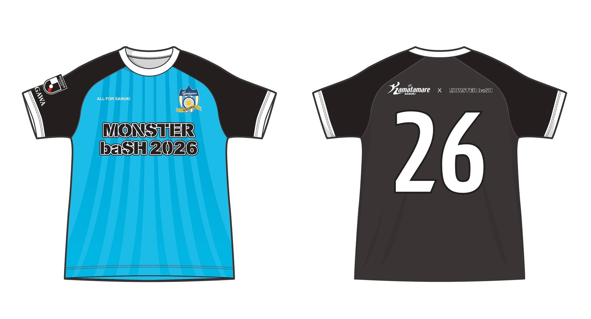 ◤カマタマーレ讃岐×MONSTER baSH 2026◢ コラボTシャツ発売決定の