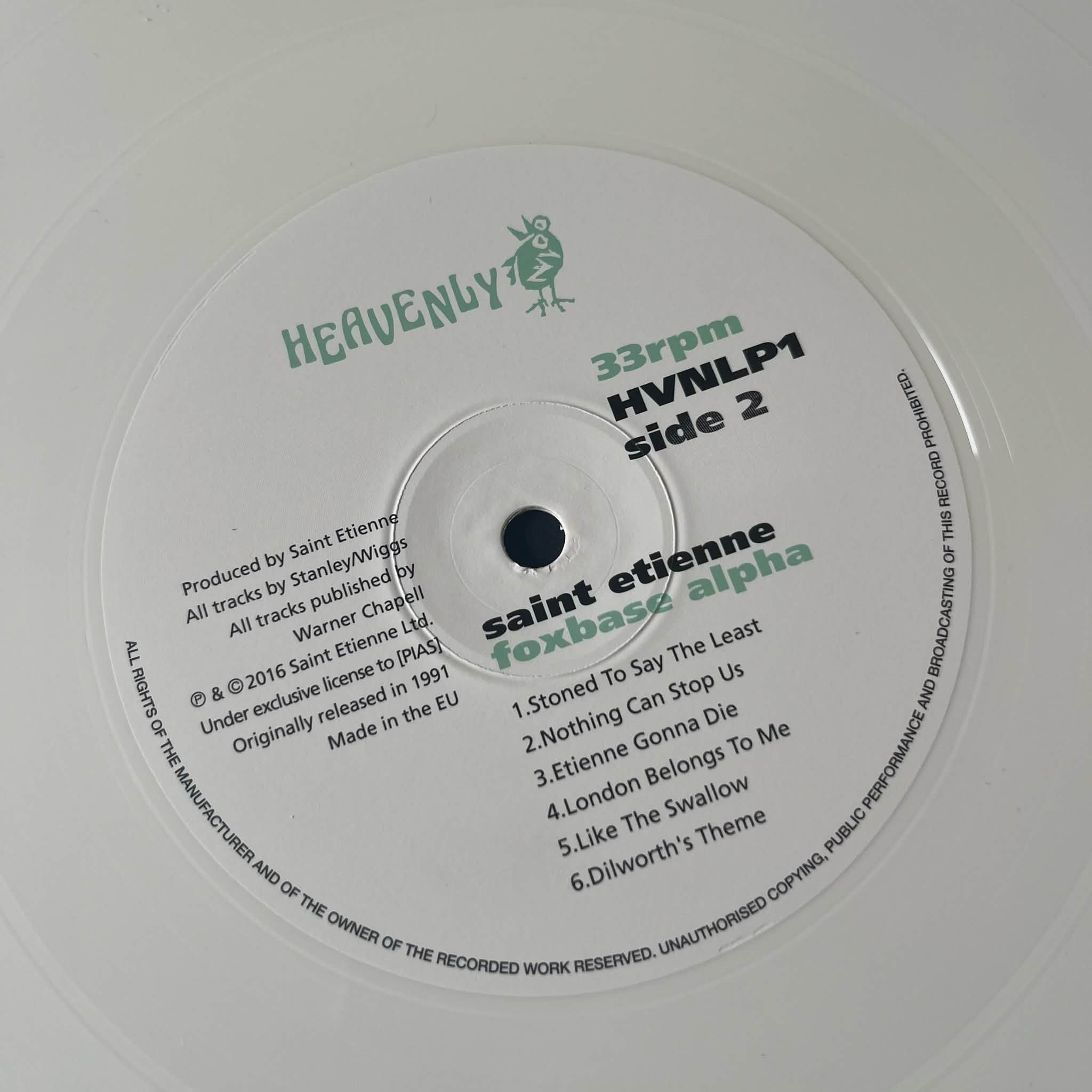 Saint Etienne Foxbase Alpha white vinyl tour edition
