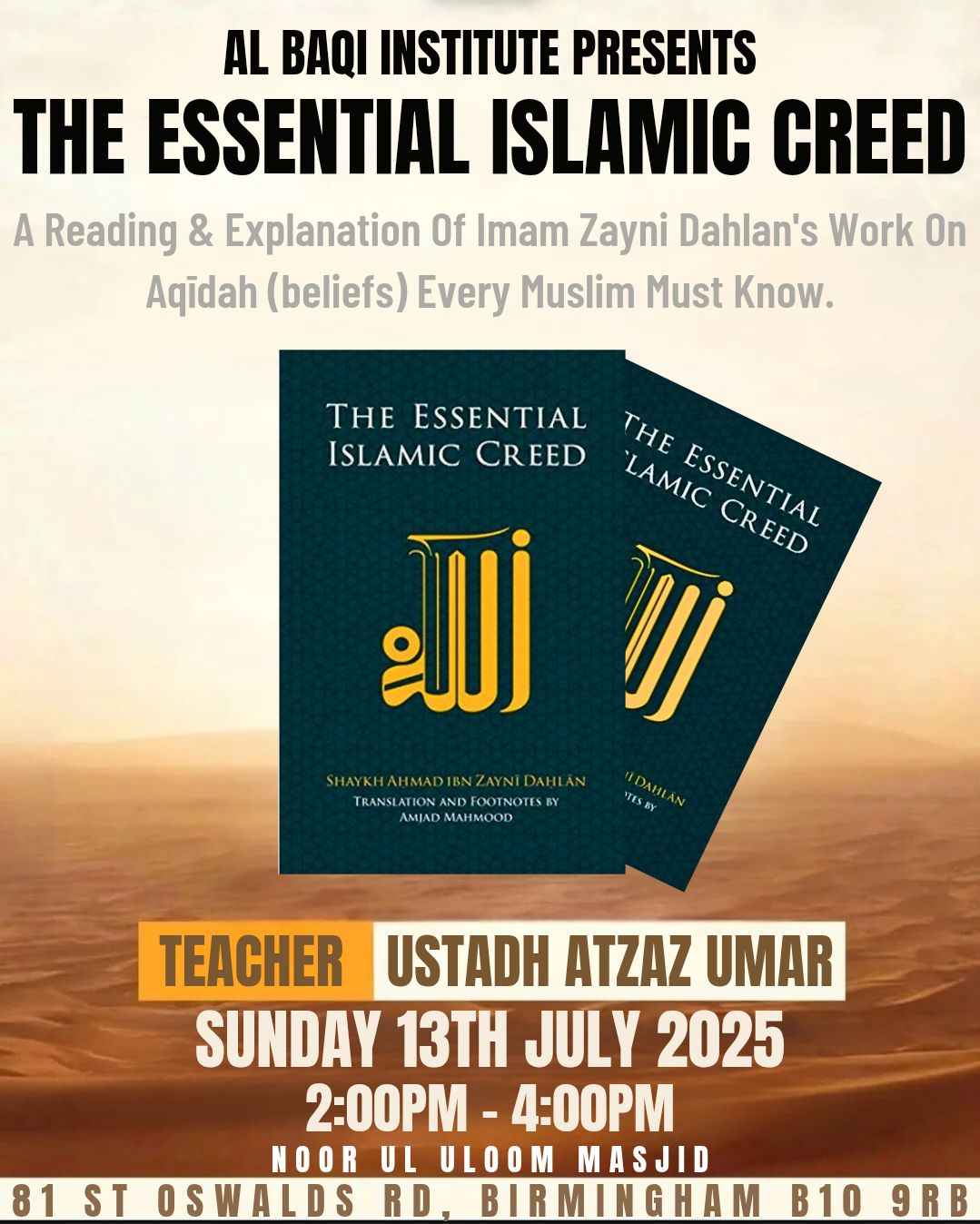 Al - Al Baqi Institute Presents The Essential Islamic Creed A reading ...