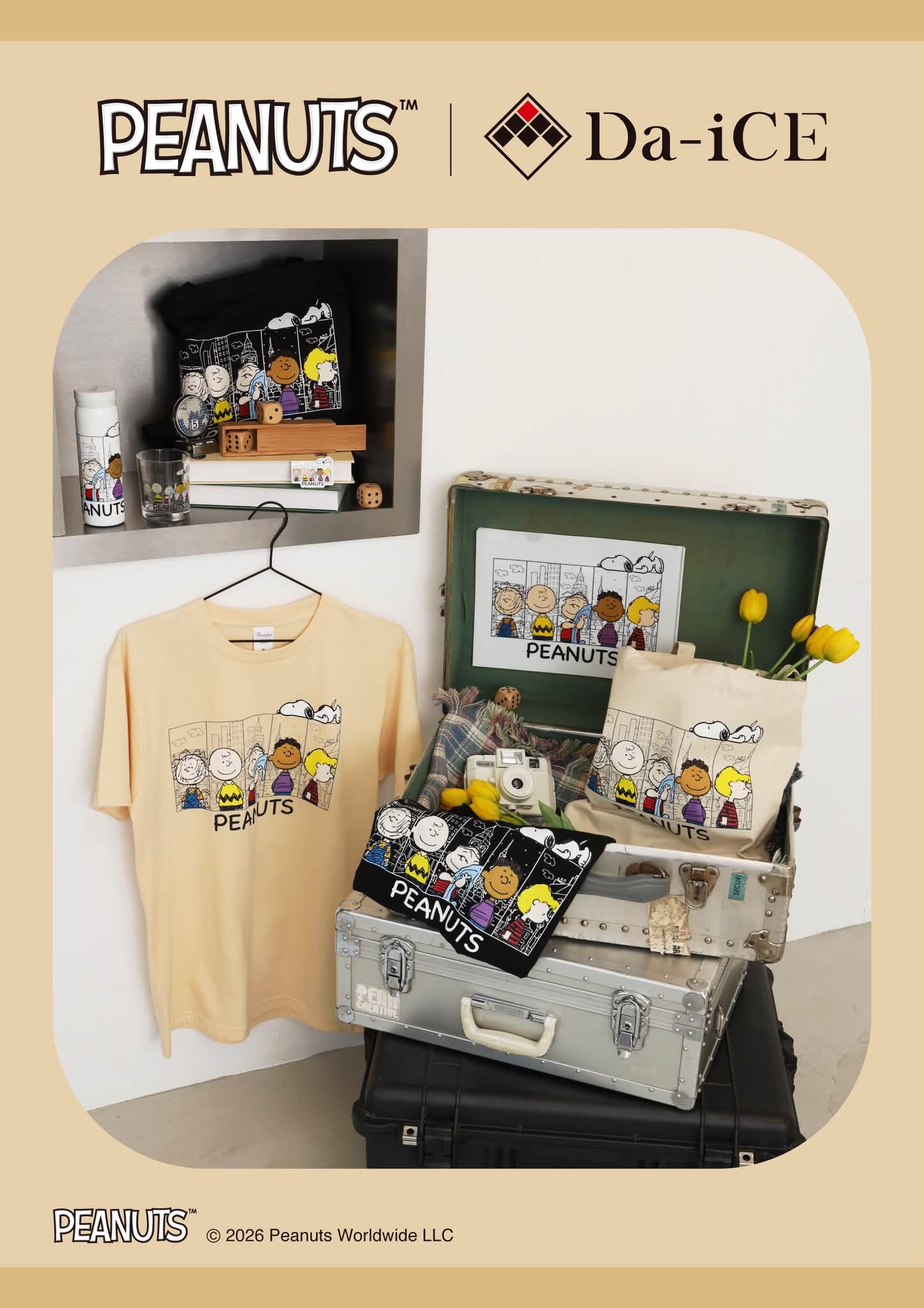 PEANUTS スヌーピー Da-iCE コラボ トートバッグ アイボリー お知らせ】 #PEANUTS × #Da_iCE 初となるコラボレーションが決定