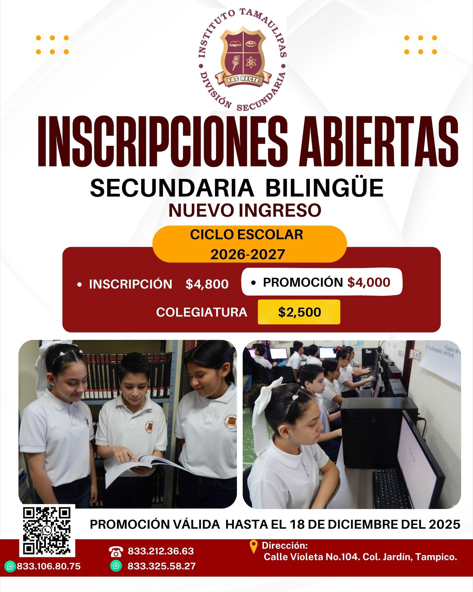 Instituto - Inscripciones abiertas para nuevo ingreso 🏫 Ciclo Escolar ...
