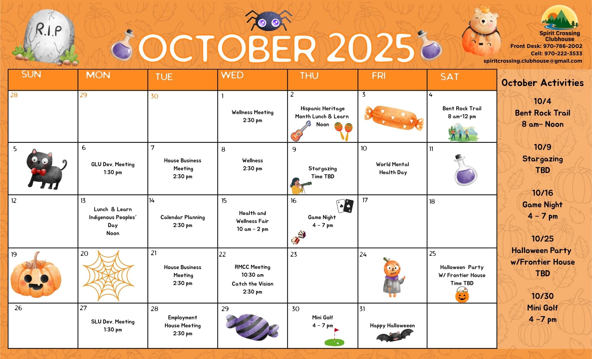Boo! The October calendar is... - Spirit Crossing-Clubhouse | Facebook