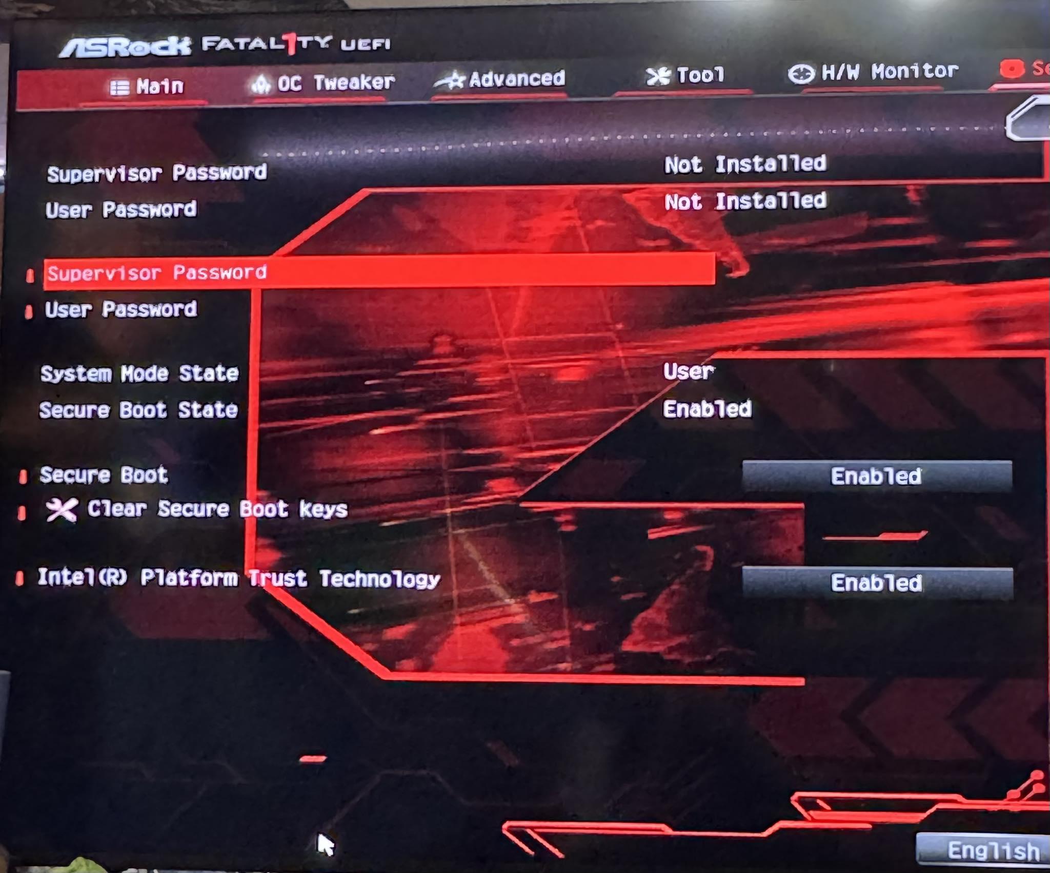 Secure Boot not enabled on ASRock B365M Pro4 motherboard?
