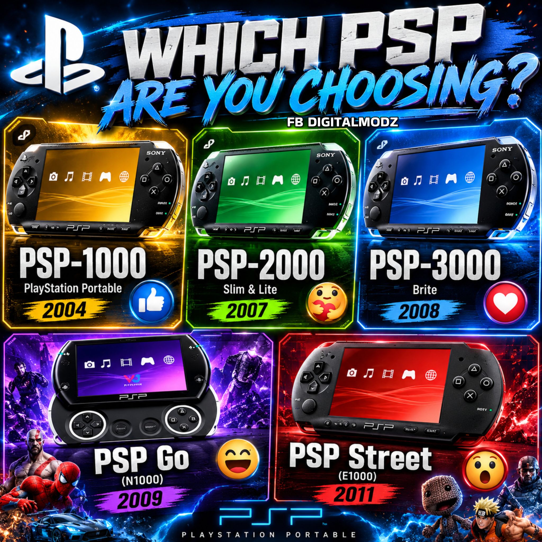 What are the different types of PSP?