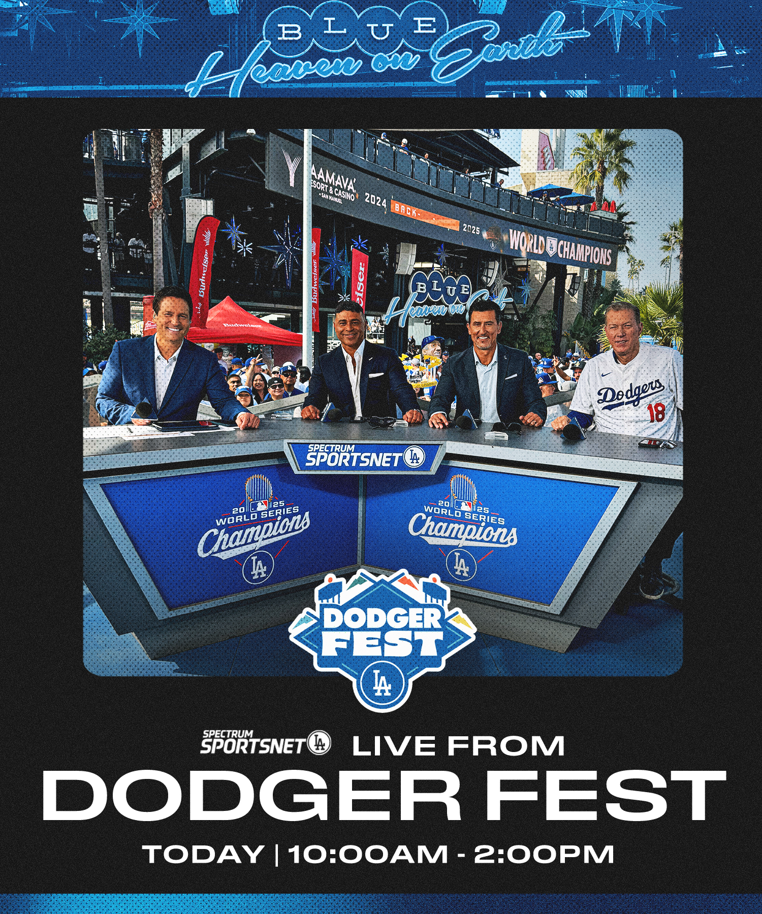 Spectrum - DodgerFest is here! 💙 Tune in today from 10AM–2PM for LIVE ...