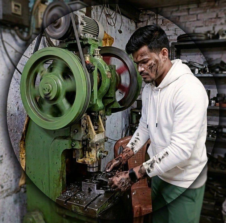 Power Press Machine ka kamaal 😱🔩 Lohe ki sheet me ekdum perfect round ...
