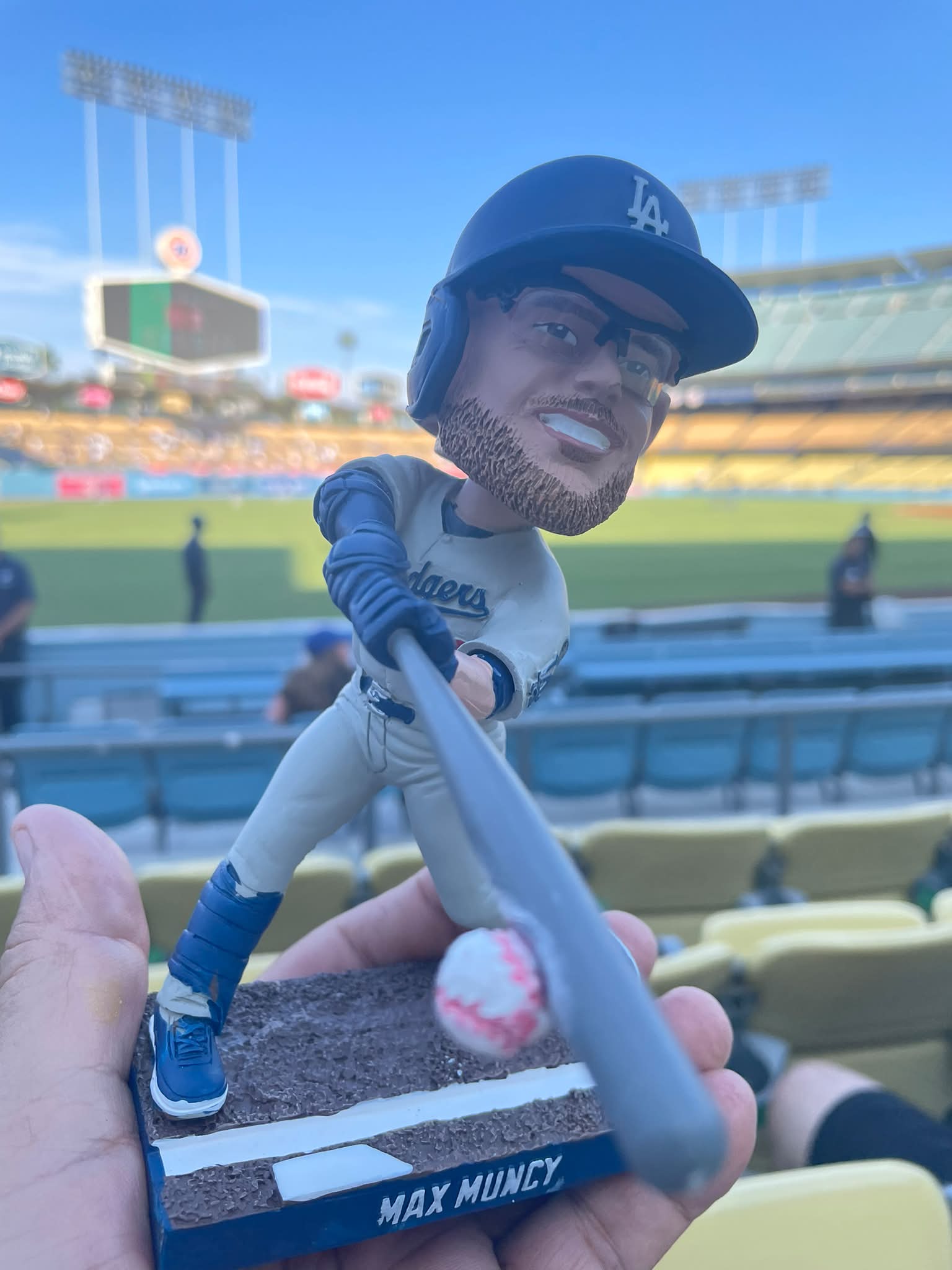 Max and his family on Max Muncy Bobblehead Night presented by