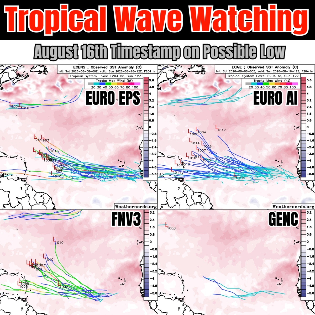 Latest EURO and Google ensembles on next week's Tropical Wave