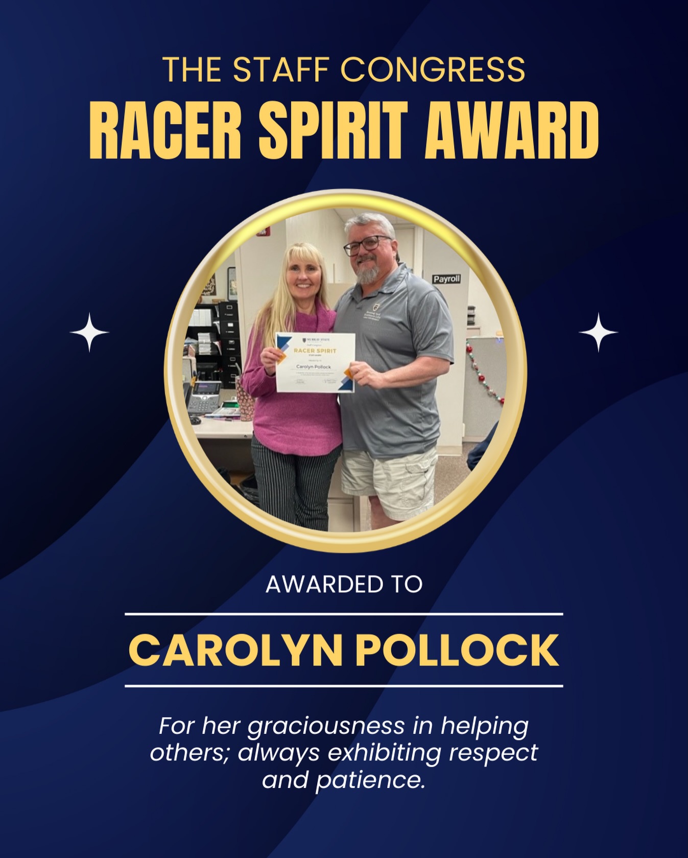 Murray - Congratulations to Carolyn Pollock on receiving The Staff ...