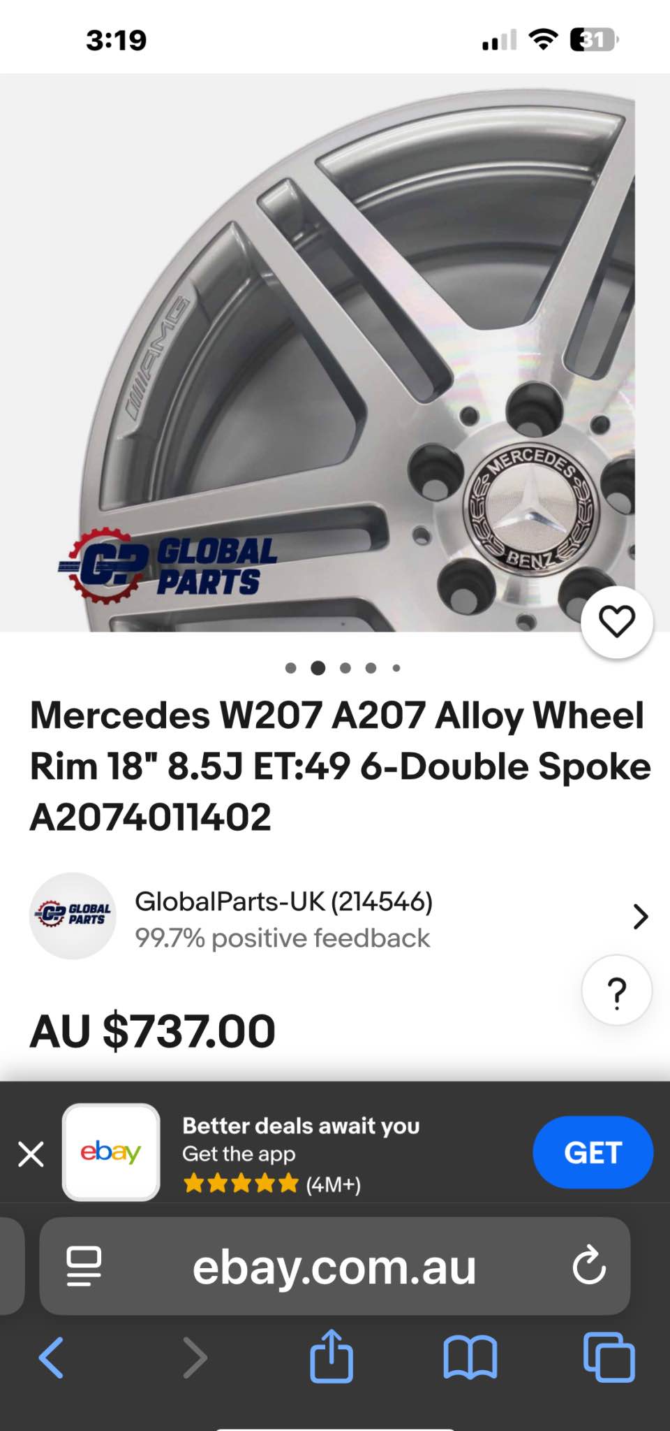 AMG genuine 18 Inch Rims and tyres x 4 Mercedes W207 A207 Alloy Wheel ...