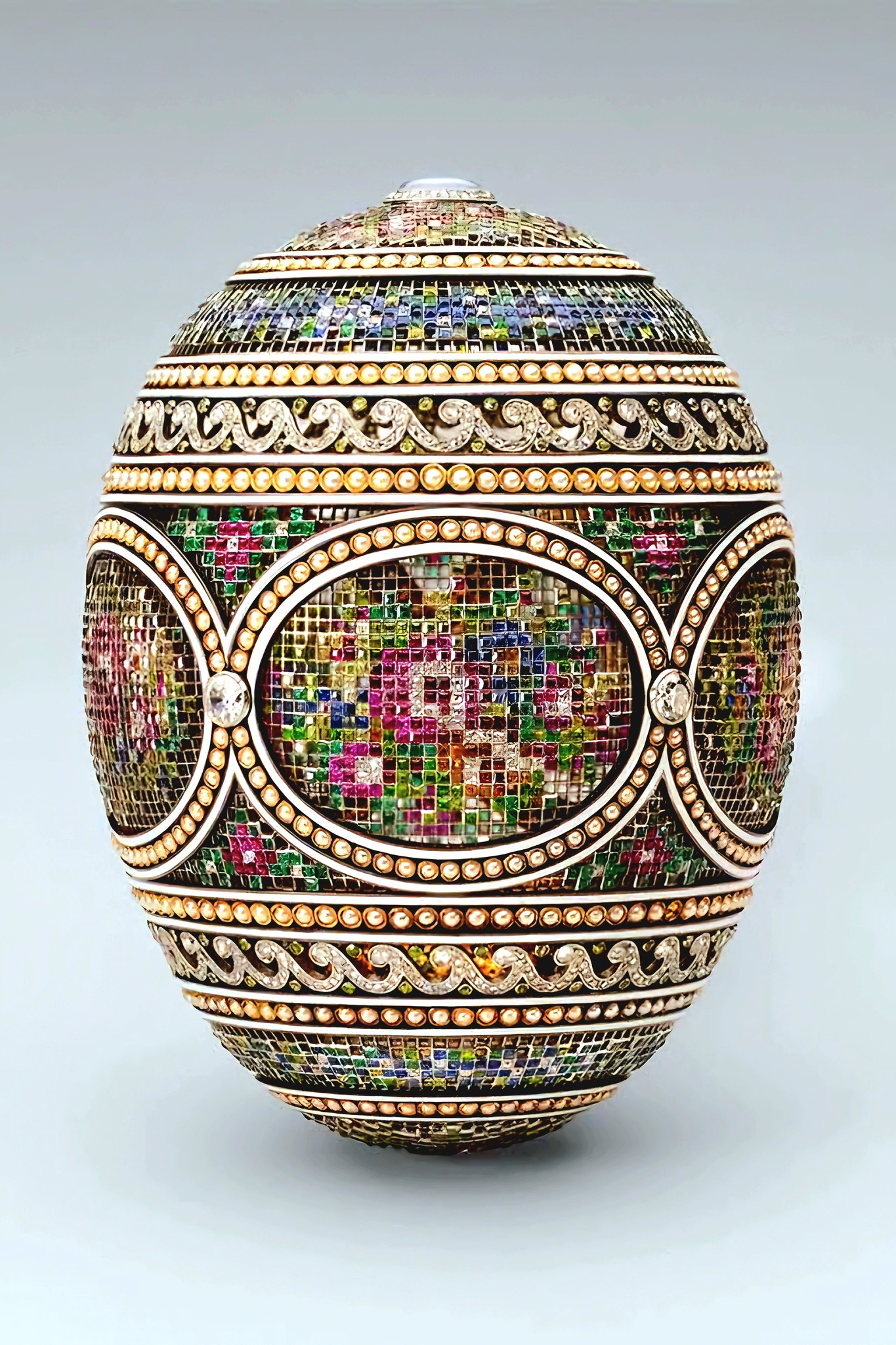 Awesome - Fabergé Mosaic Egg, 1914 ~Diamonds, Rubies, Emeralds, Topazes ...
