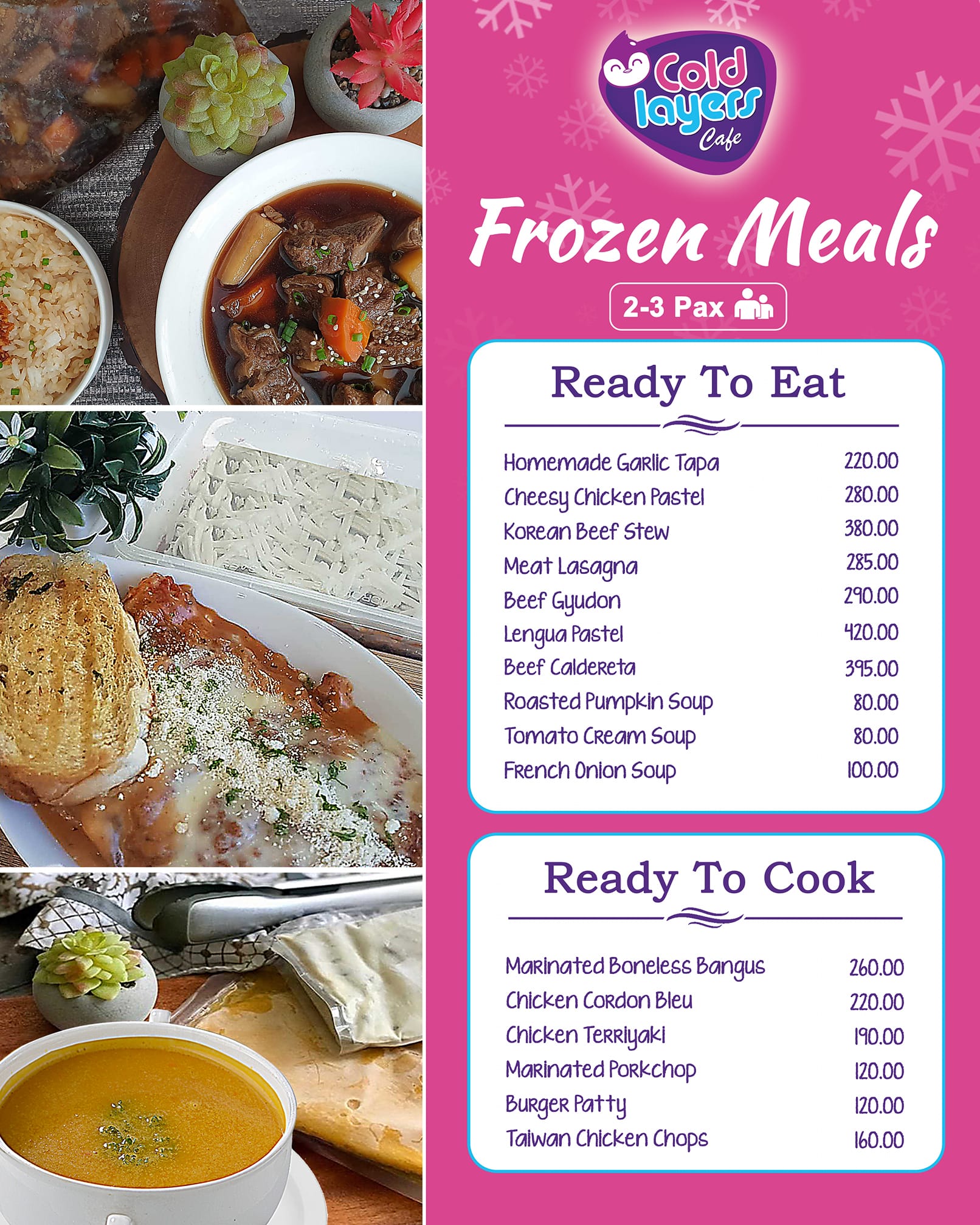 ColdLayers Café - * NEW MENU UPDATE ColdLayers Frozen Food...