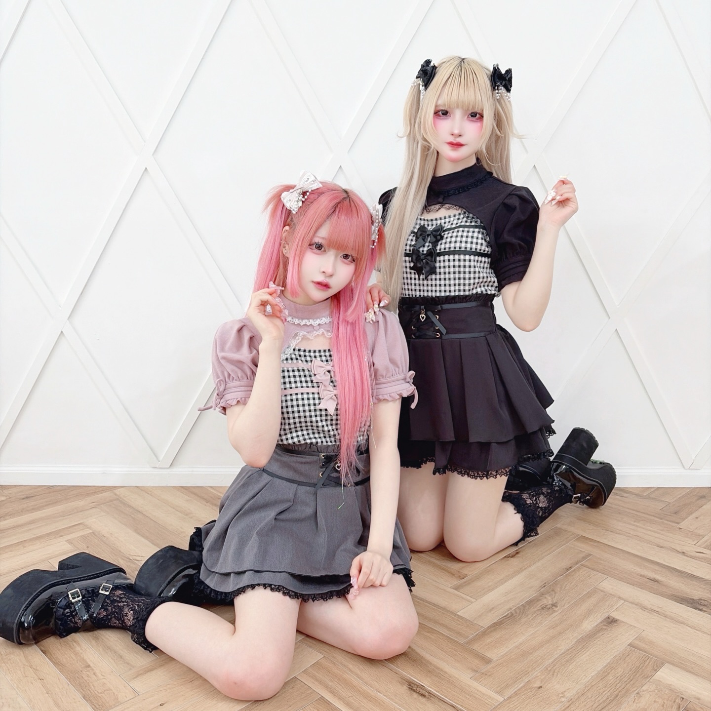 🎀𝐂𝐨𝐦𝐢𝐧𝐠 𝐒𝐨𝐨𝐧🎀 ✔︎胸開きギンガムチェックリボンテレコ