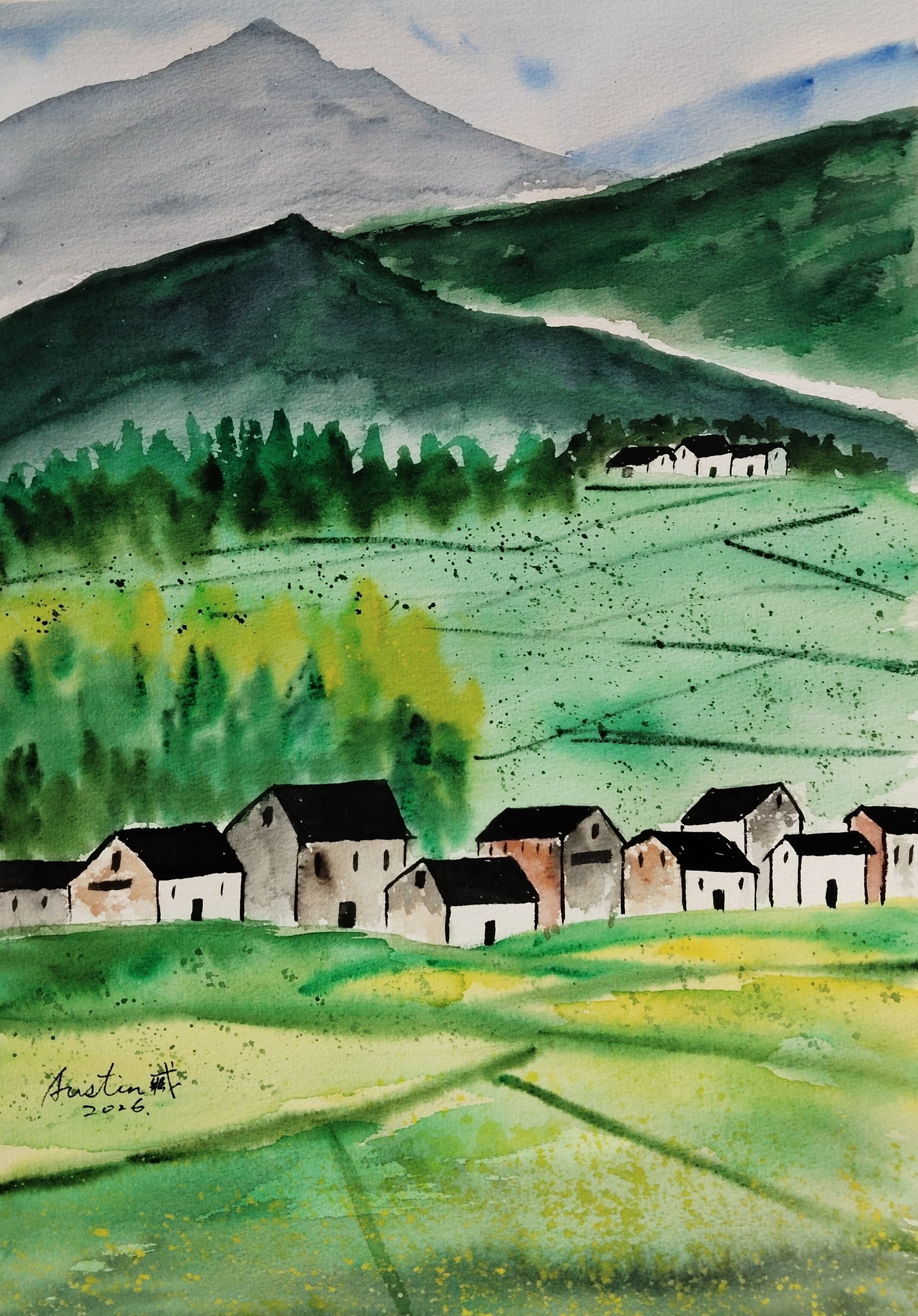田園交響曲 水彩.38*54CM 2026.09.TAIWAN