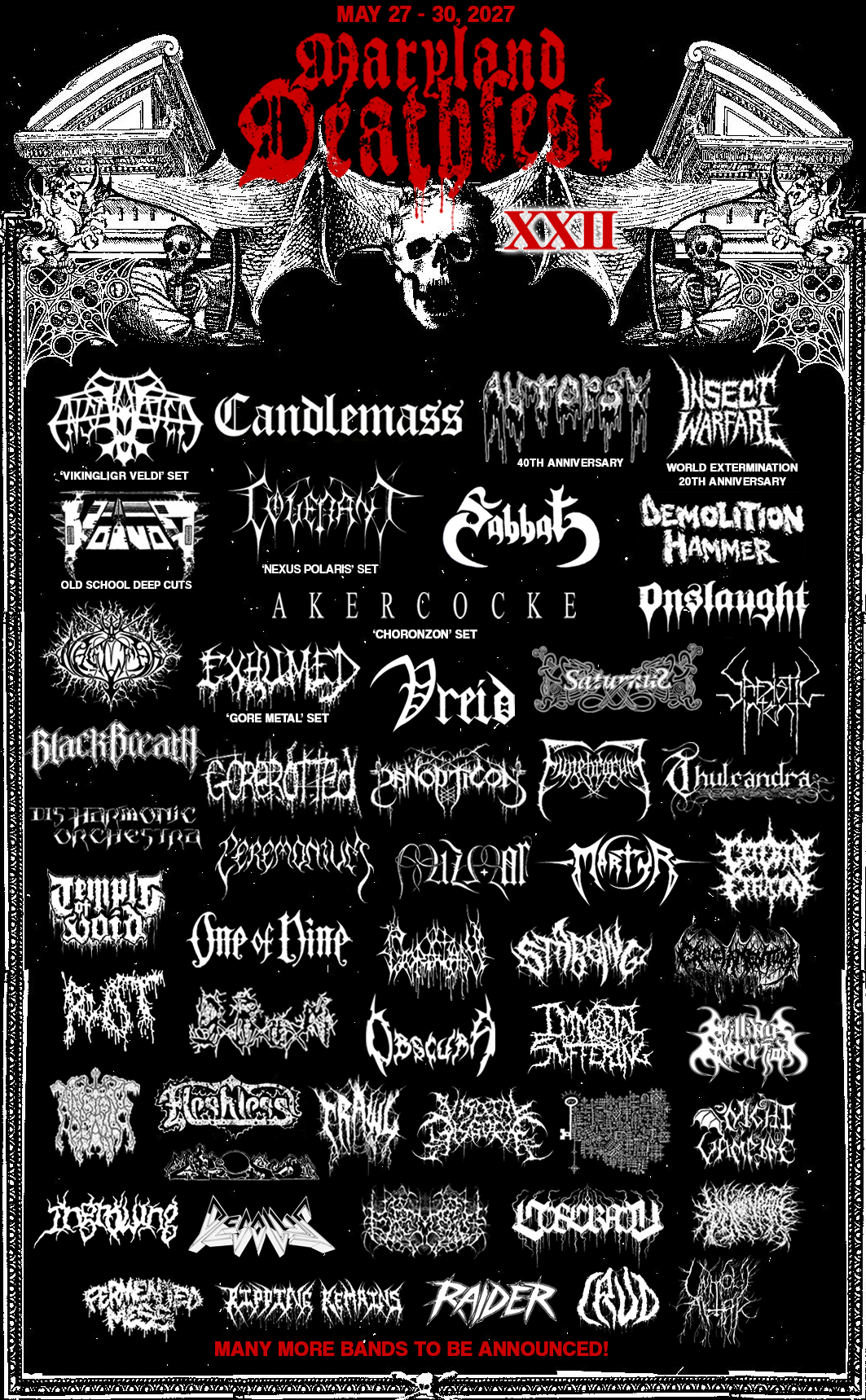 More bands have been confirmed for MDF 2027! Autopsy - Celebrating
