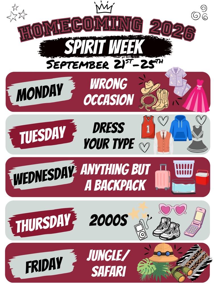 dress up ideas for homecoming week Bullitt Central High School's dress-up days (September 21-25, 2026) box