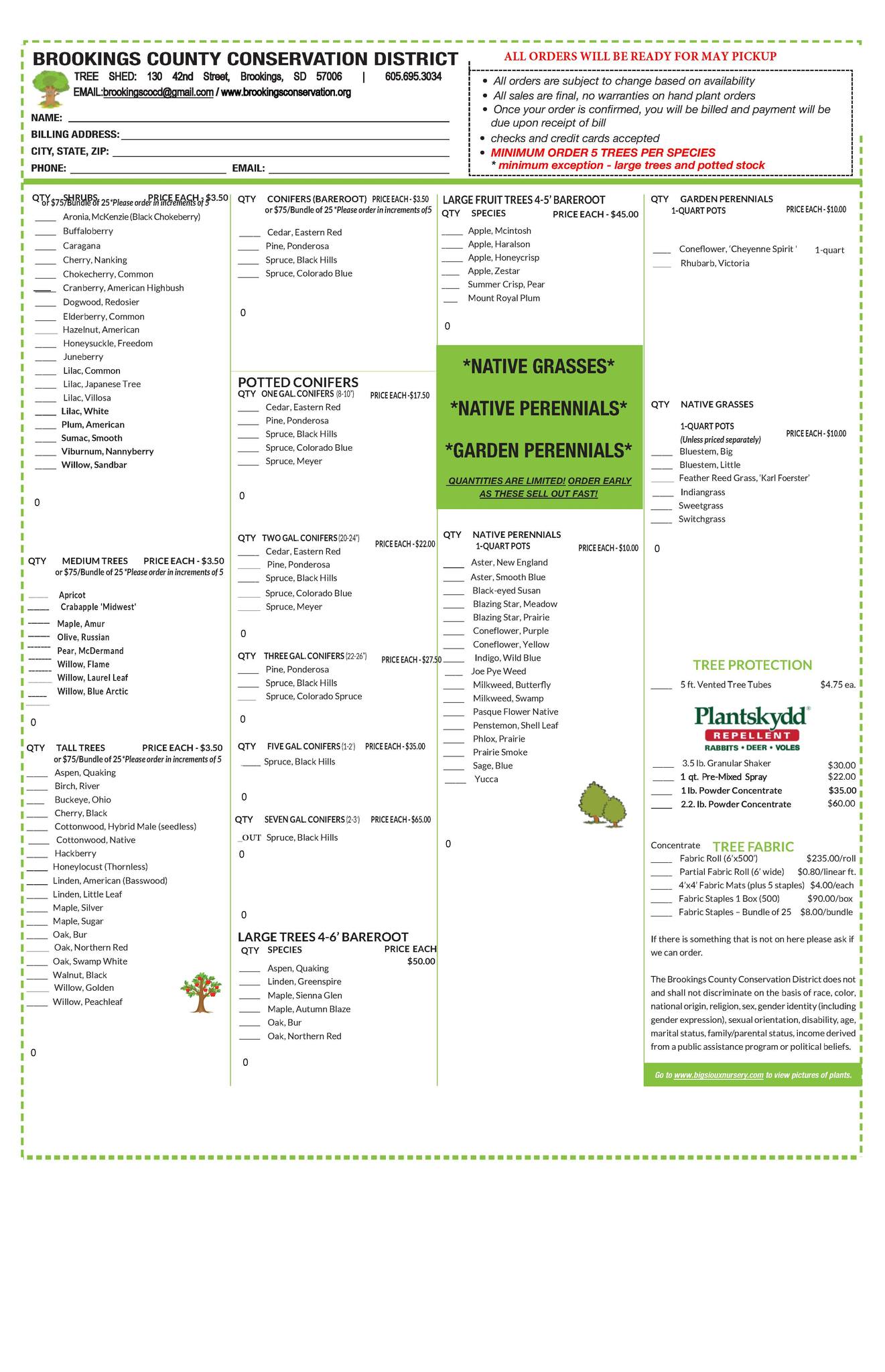 Brookings - Accepting tree order forms for this spring. Go to our ...