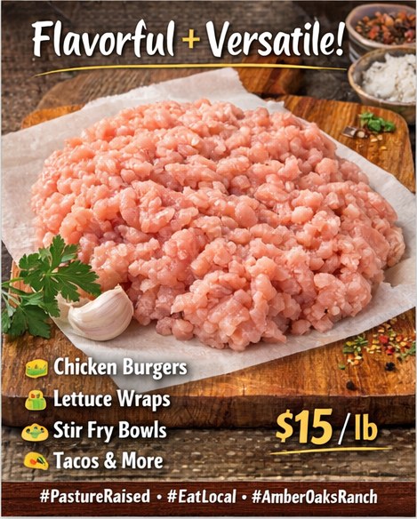 ⭐ Product Spotlight: Ground Chicken ⭐... - Amber Oaks Ranch | Facebook
