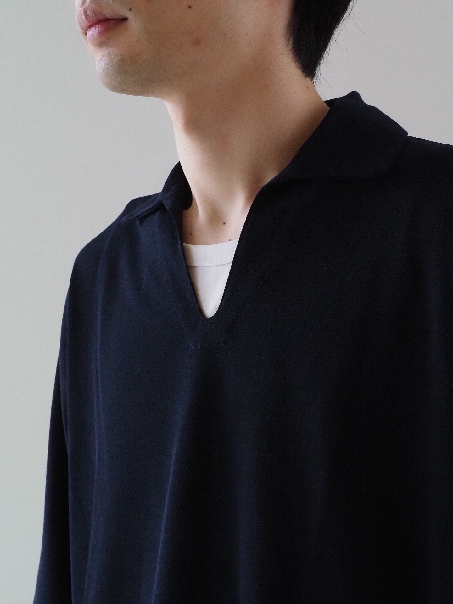 MAATEE&SONS S/S SKIPPER ”COTTON CRAPE“ color:NAVY size:2（着用）,3