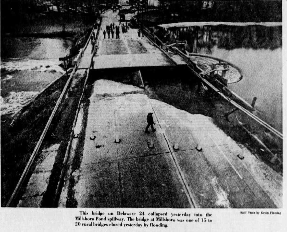 Millsboro, DE bridge collapse in 1979