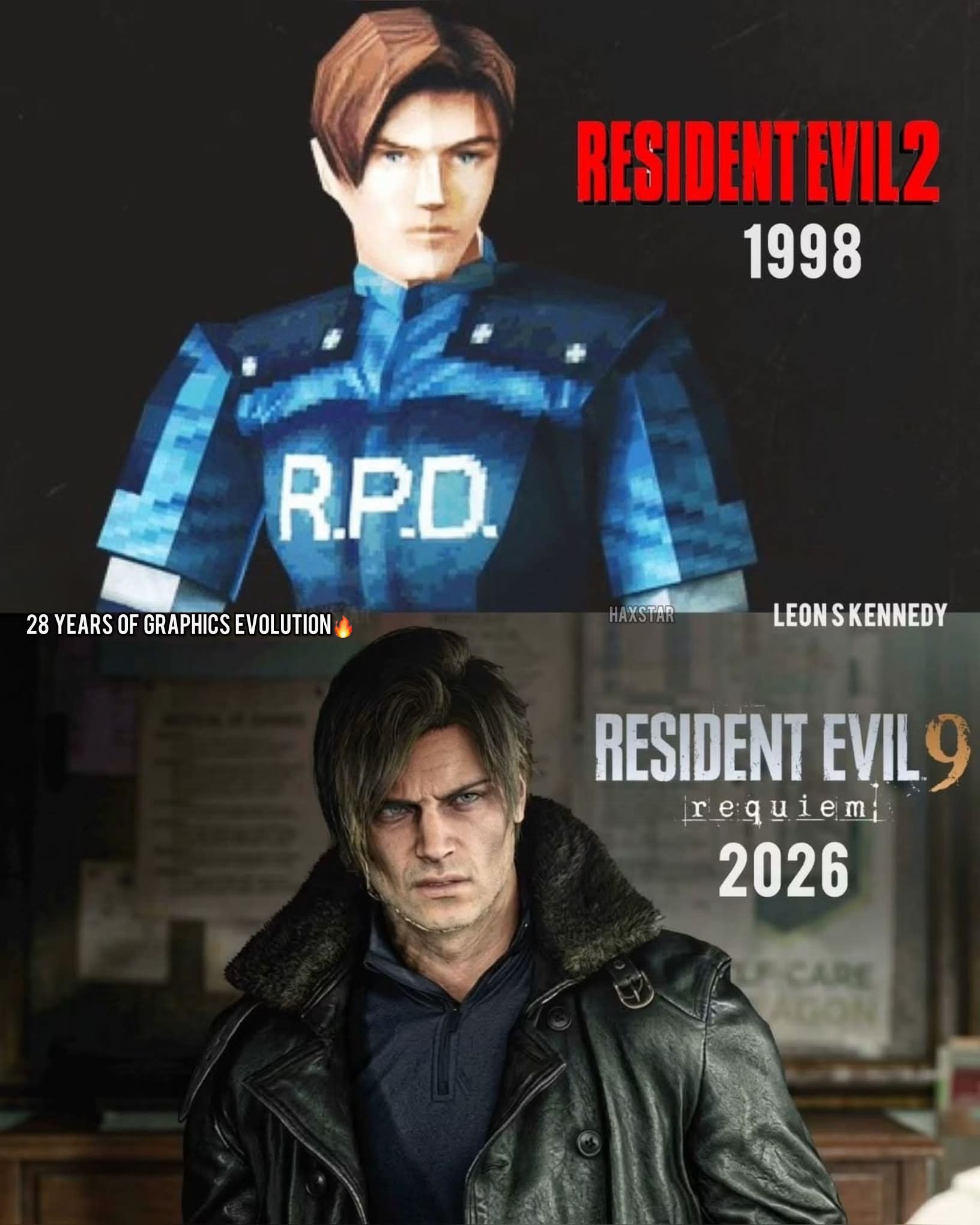 レオンVSケネディ Resident Evil 2 (2019) vs Resident Evil 9 (2026) 😍 Leon S Kennedy