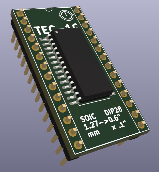 Conversion Board for 32K FRAM Chip in DIP28 Configuration