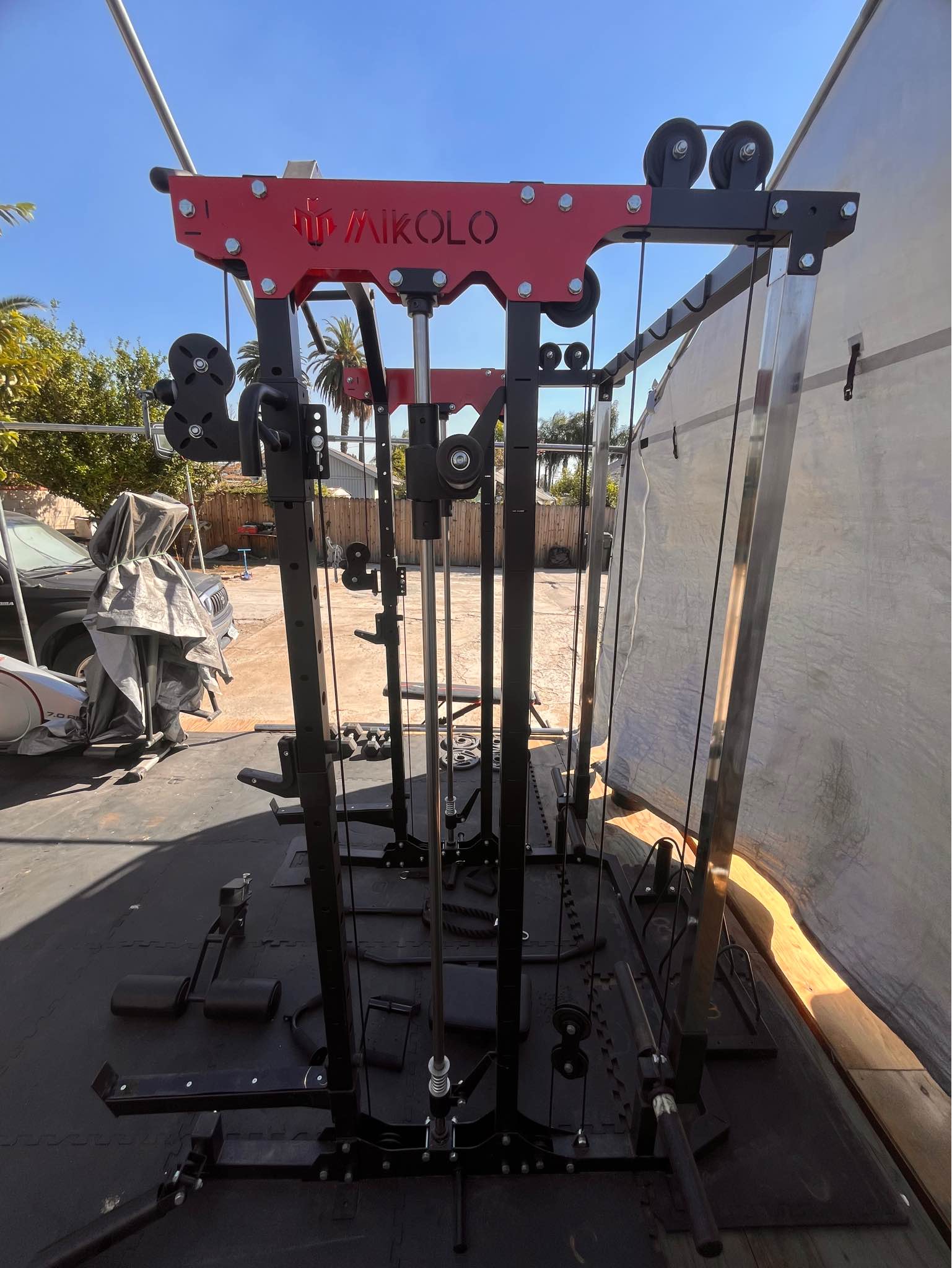 Mikolo Smith Machine + Dual adjustable cable stack, attachments ...
