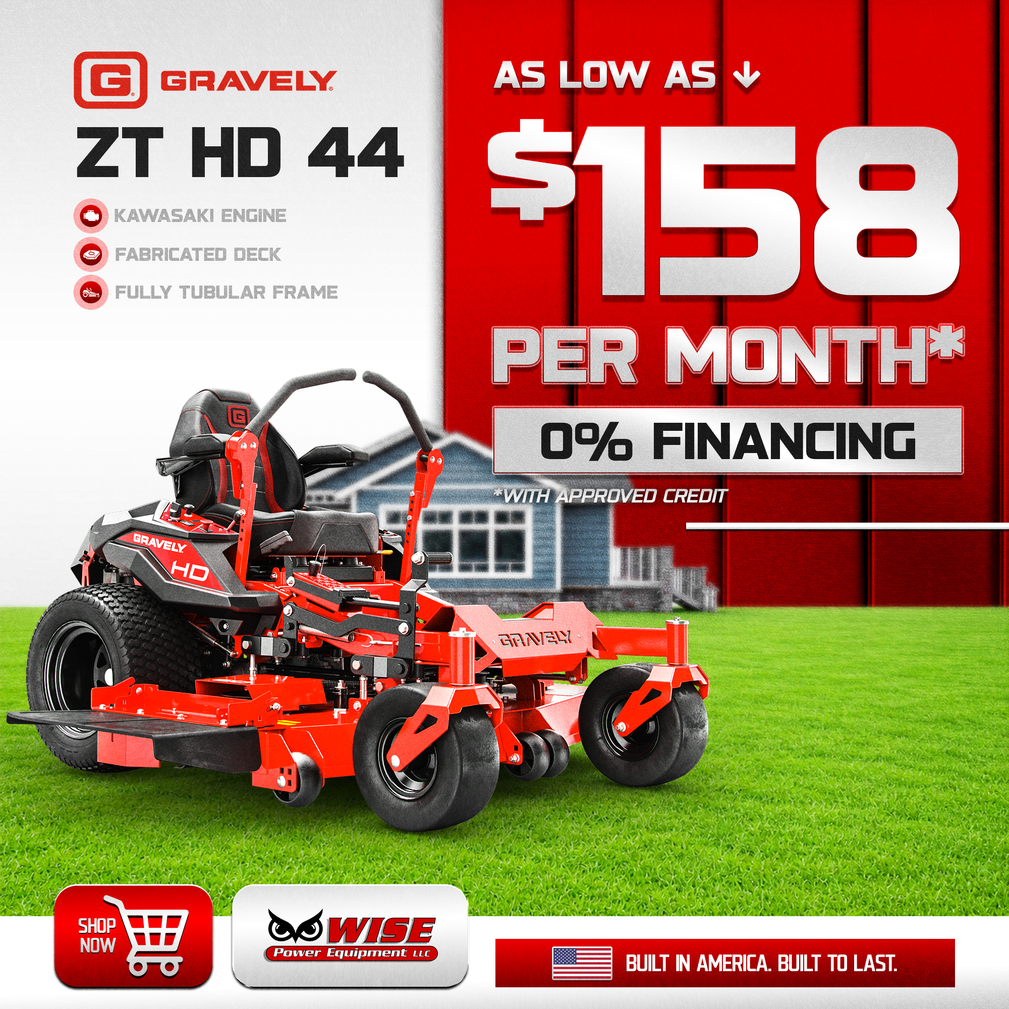 ウェルズ Gravely zero turn mowers on sale with 0% financing