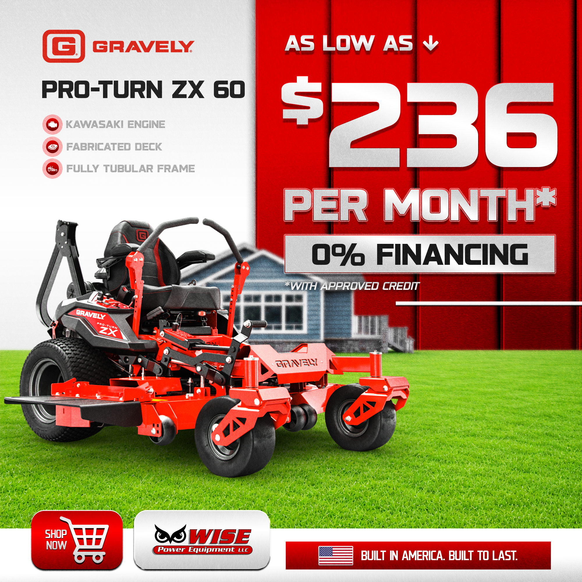 Gravely zero turn mowers on sale with 0% financing