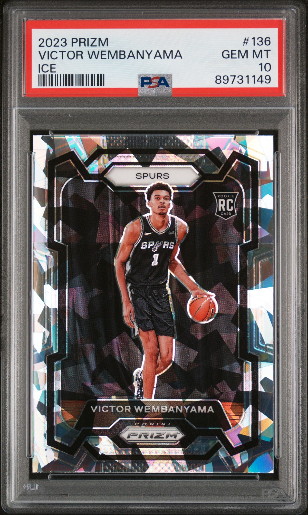 2023 PANINI PRIZM #136 VICTOR WEMBANYAMA ICE PSA 10: $2,300 