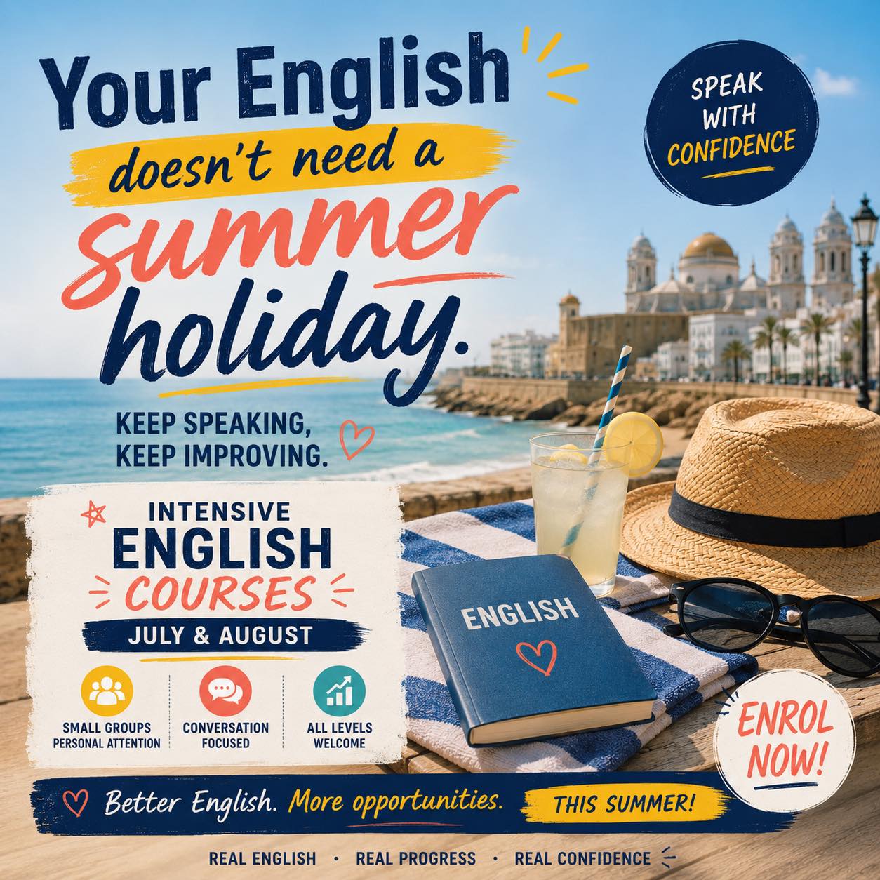 What are intensive English summer courses in the US for adults?