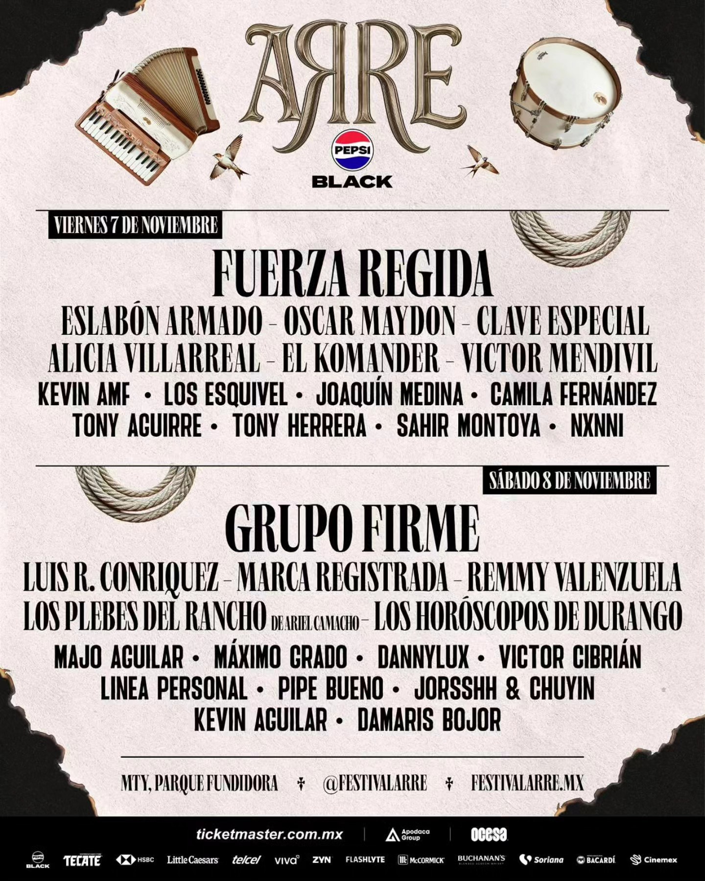 Espectáculos - Lineup oficial por día del #ArrePepsiBlack en el Parque ...
