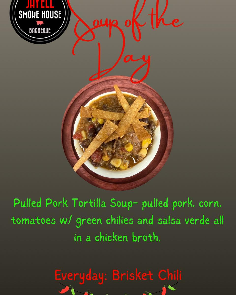 Jayell - Soup of the day! Pulled pork stew! Pulled pork, corn, tomatoes ...