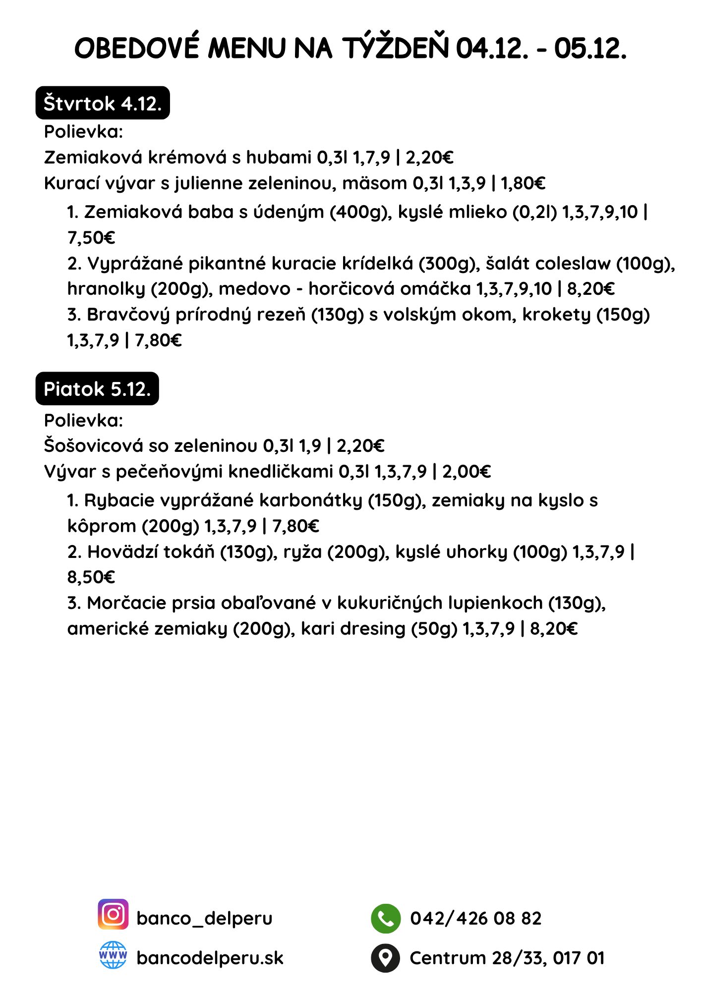 Banco - Menu nájdete aj na našej webovej stránke. https://bancodelperu ...