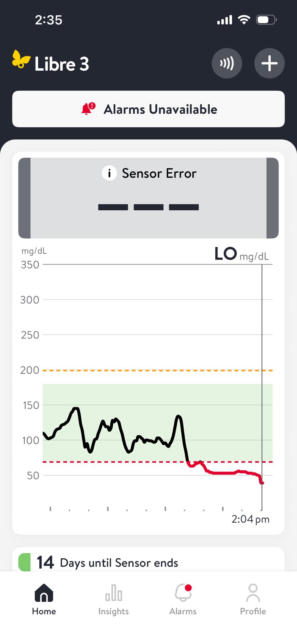 When your sugar is so low your sensor cant pick it up 😮‍💨this is ...