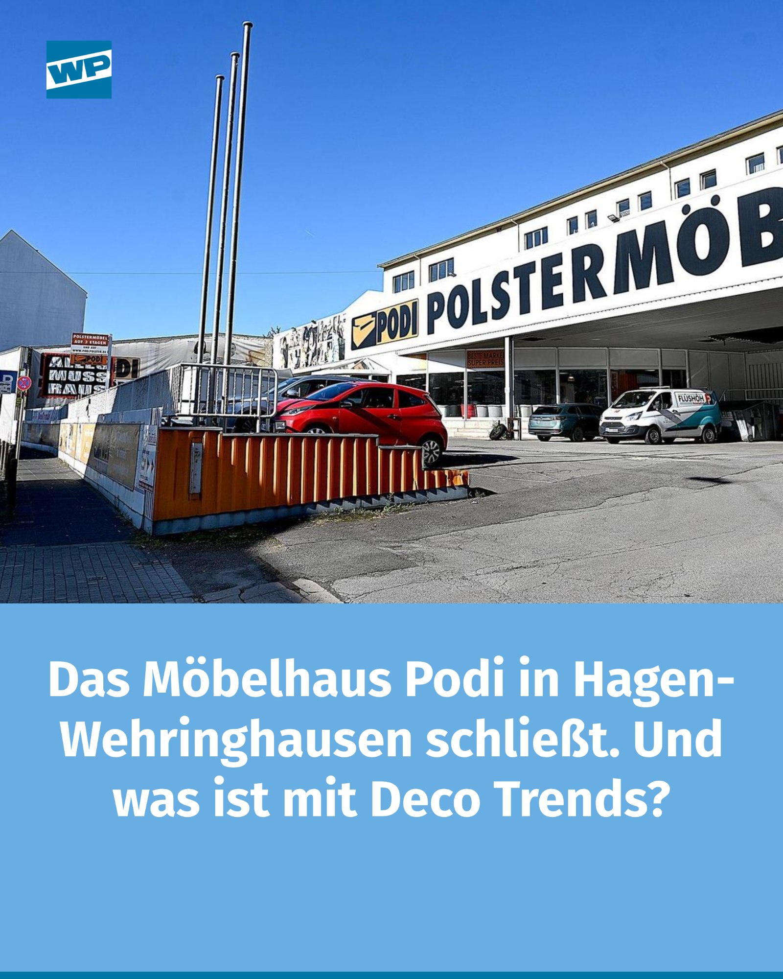Abverkauf im Polstermöbel-Discount-Markt Podi: Der Laden in Wehringhausen schließt nach Jahrzehnten. Und was sagt die Eigentümerfamilie Frenzel? 👉 https://www.wp.de/lokales/hagen/article413402921/pols