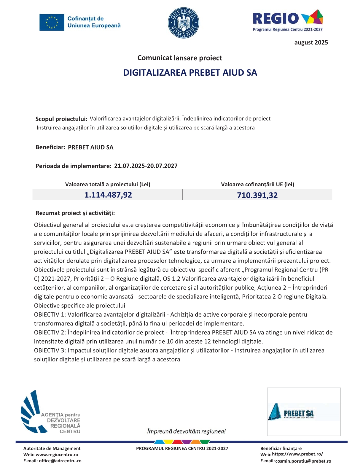Prebet Aiud - Prefabricate Din Beton