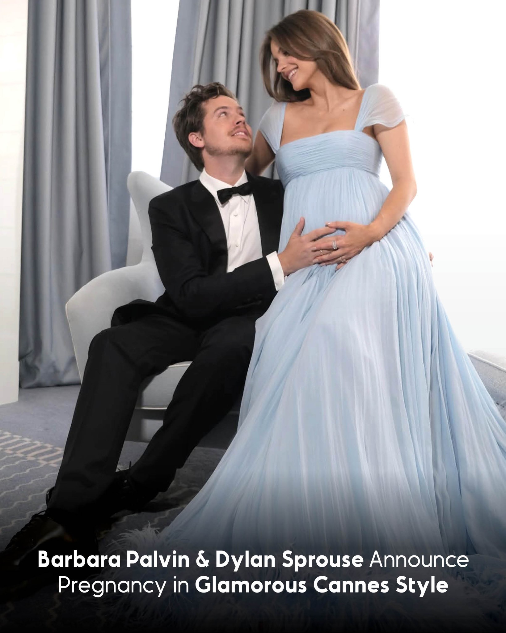 barbara palvin blue dress delighted everyone at the Cannes red carpet by revealing her baby bump in a beautiful baby-blue gown alongside her husband Dylan Sprouse. The pair exuded sophistication and happiness, transforming the Nav_Shop_Pants Size:Large(14) 14 Iconic Little Black