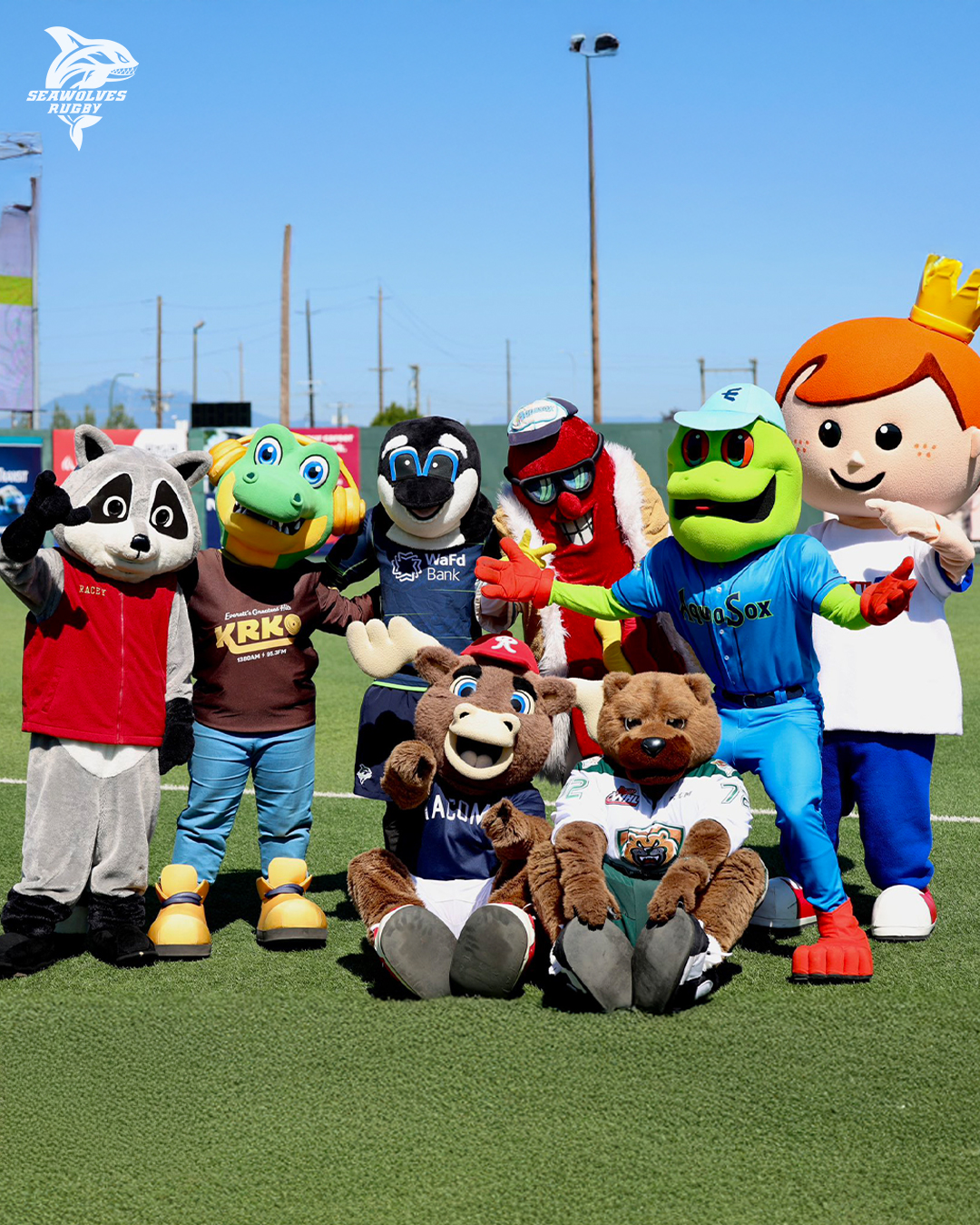Rucky pulled up to Everett AquaSox's Funko Field for Mascot Mania