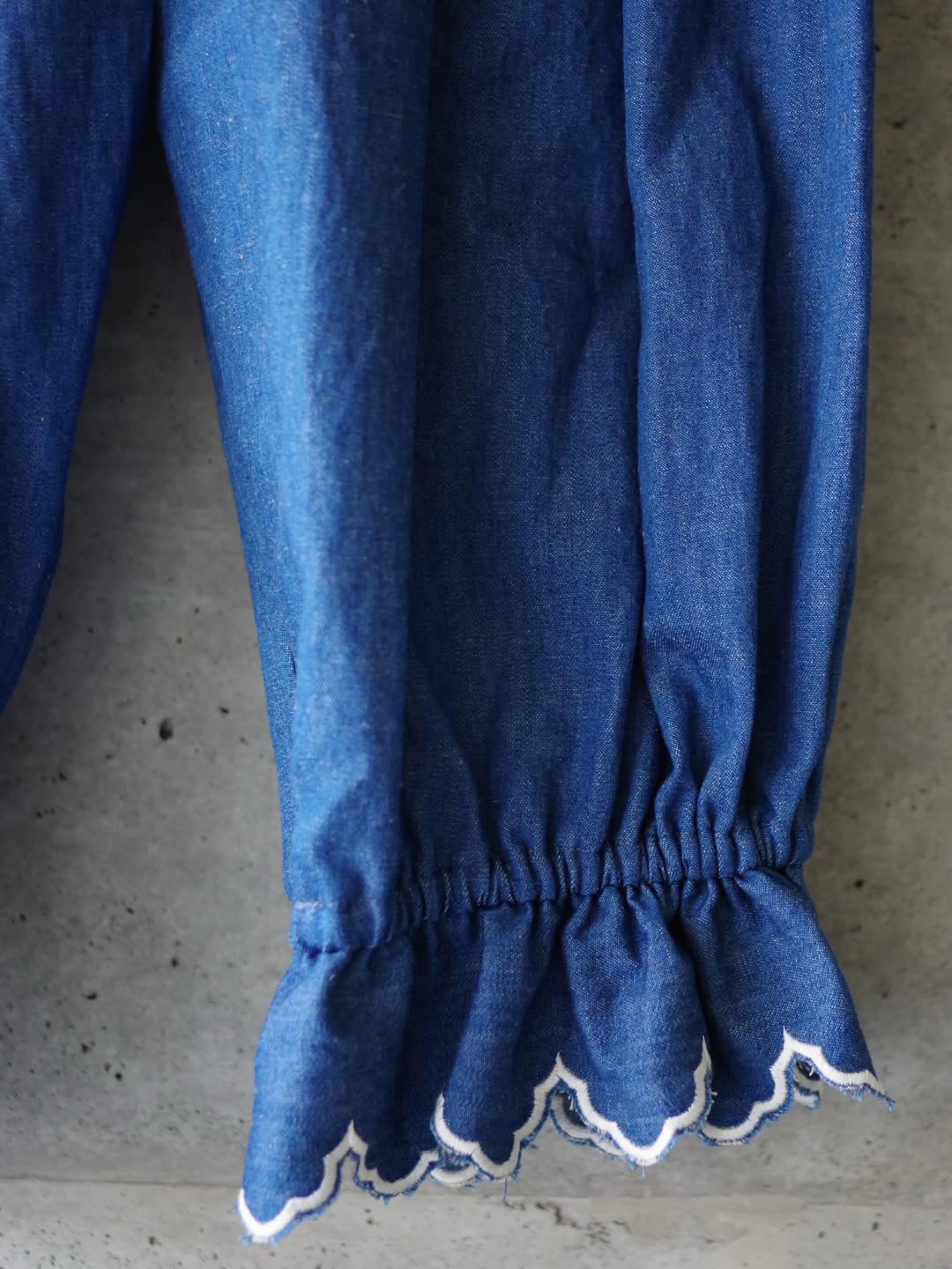 TOWAVASE Bettey pants (navy) (blue) 『Bettey(ベティ)』 ムラ糸の