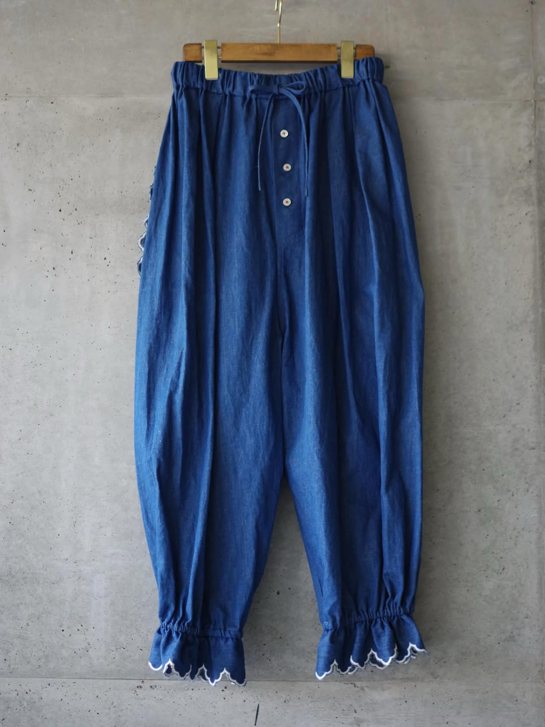 TOWAVASE Bettey pants (navy) (blue) 『Bettey(ベティ)』 ムラ糸の