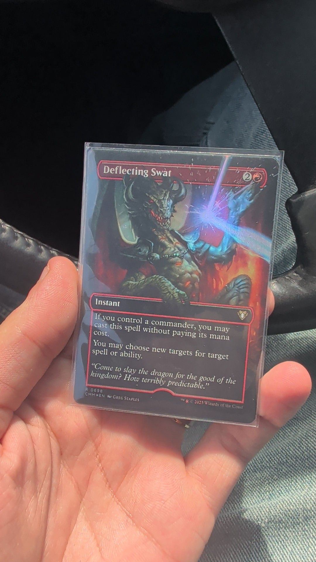 What is a borderless deflecting swat card missing foil stamp?