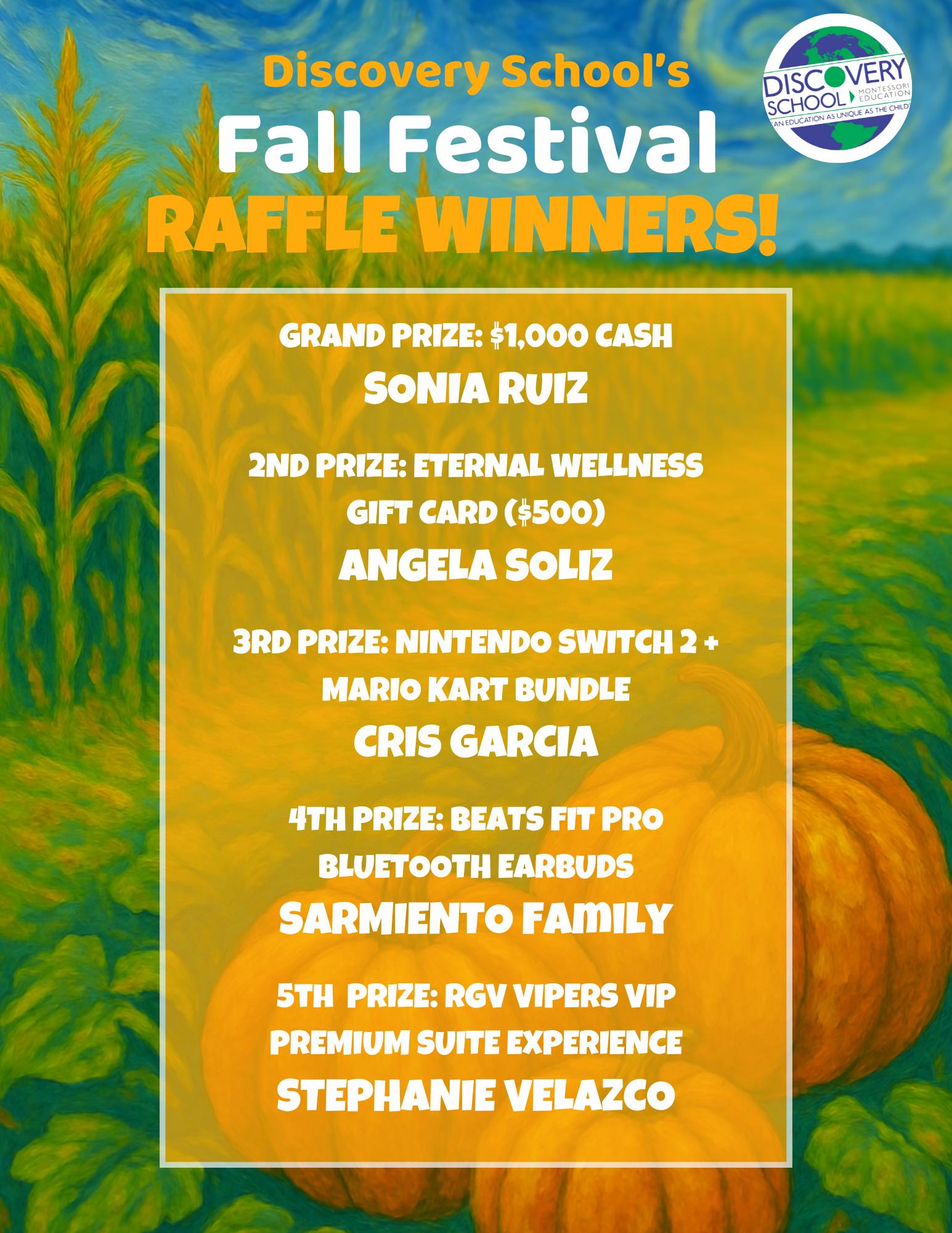 The Discovery - Congratulations to our Fall Festival raffle winners! 🎉 ...