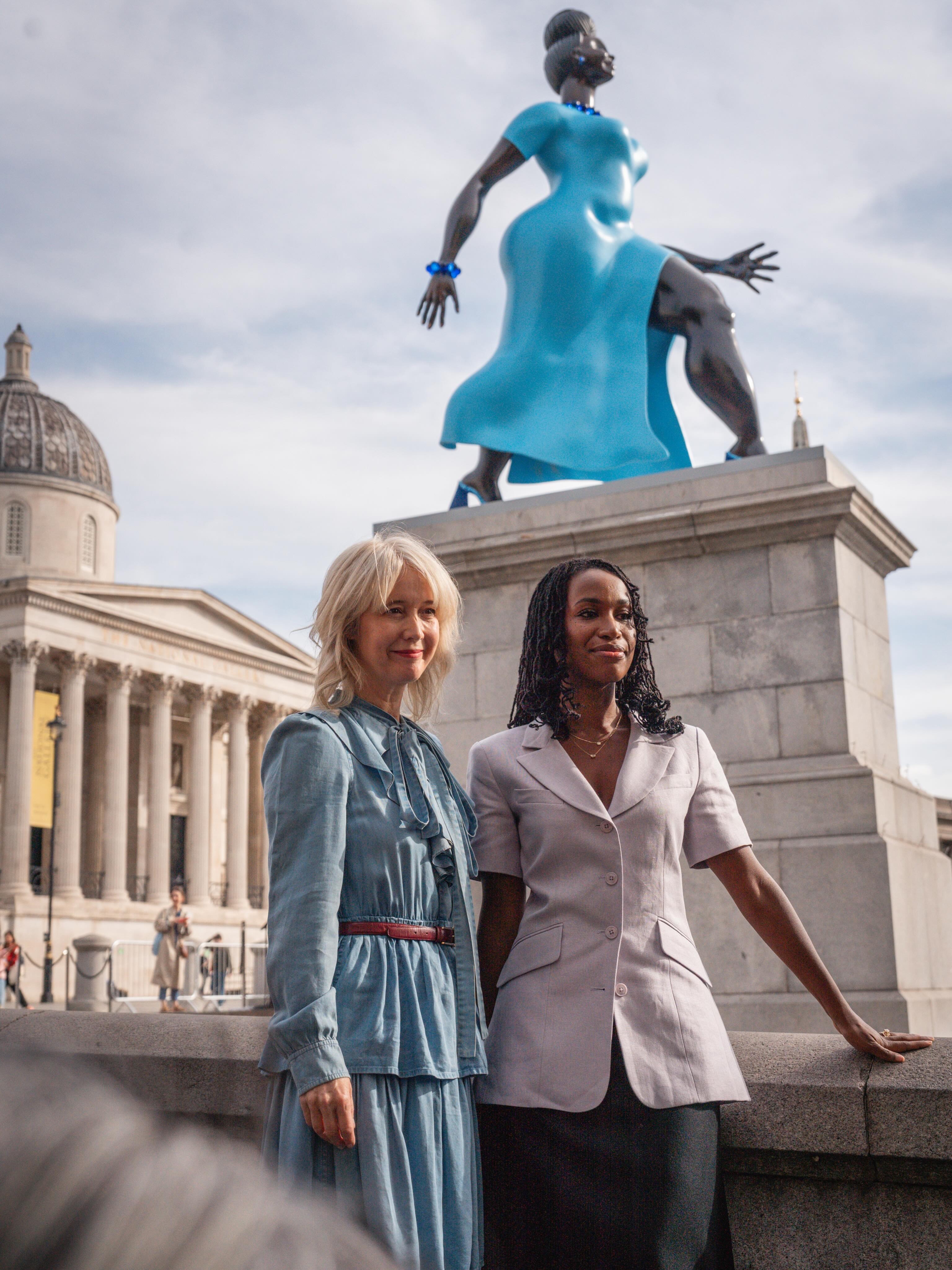 lady in the blue dress cast Via WICK by Tschabalala Self was unveiled yesterday on London's Fourth Plinth in Trafalgar Square, the 16th commission in the programme's history. in bronze with a vivid fit-guide:fit-3