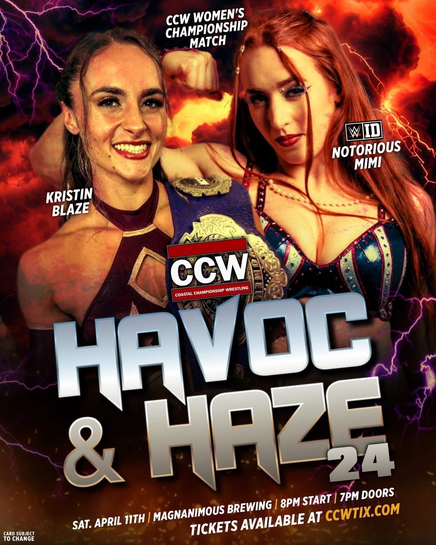 TONIGHT IN TAMPA! CCW presents: Havoc & Haze 24, LIVE at