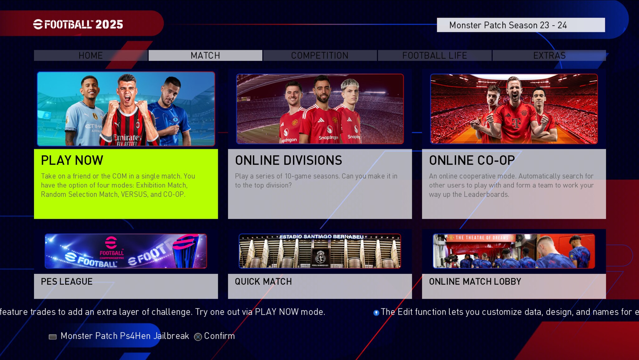 PES 2018 SEASON UPDATE 2024 - 2025 The first view screenshot from