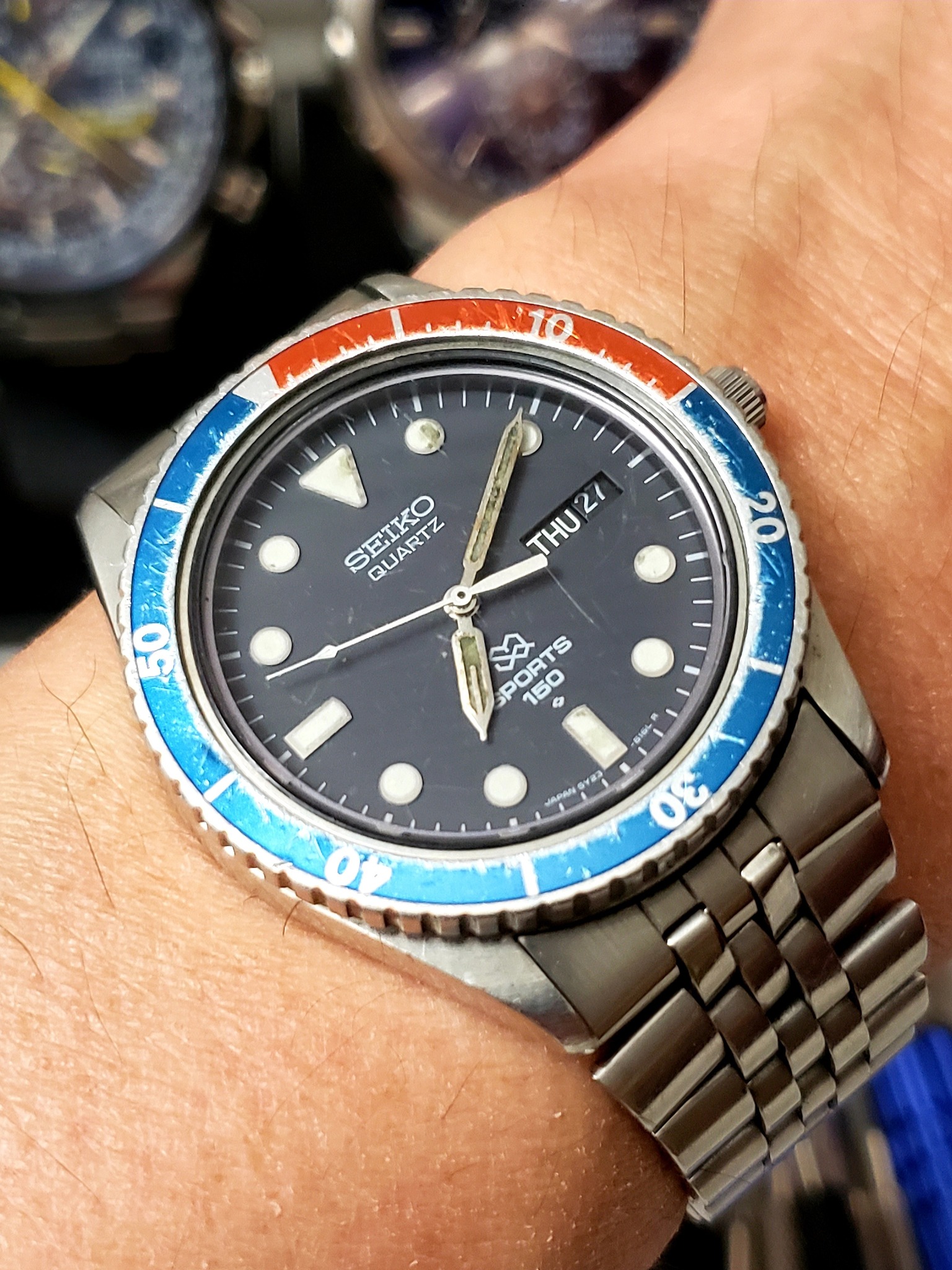 Vintage Seiko Pepsi diver watch