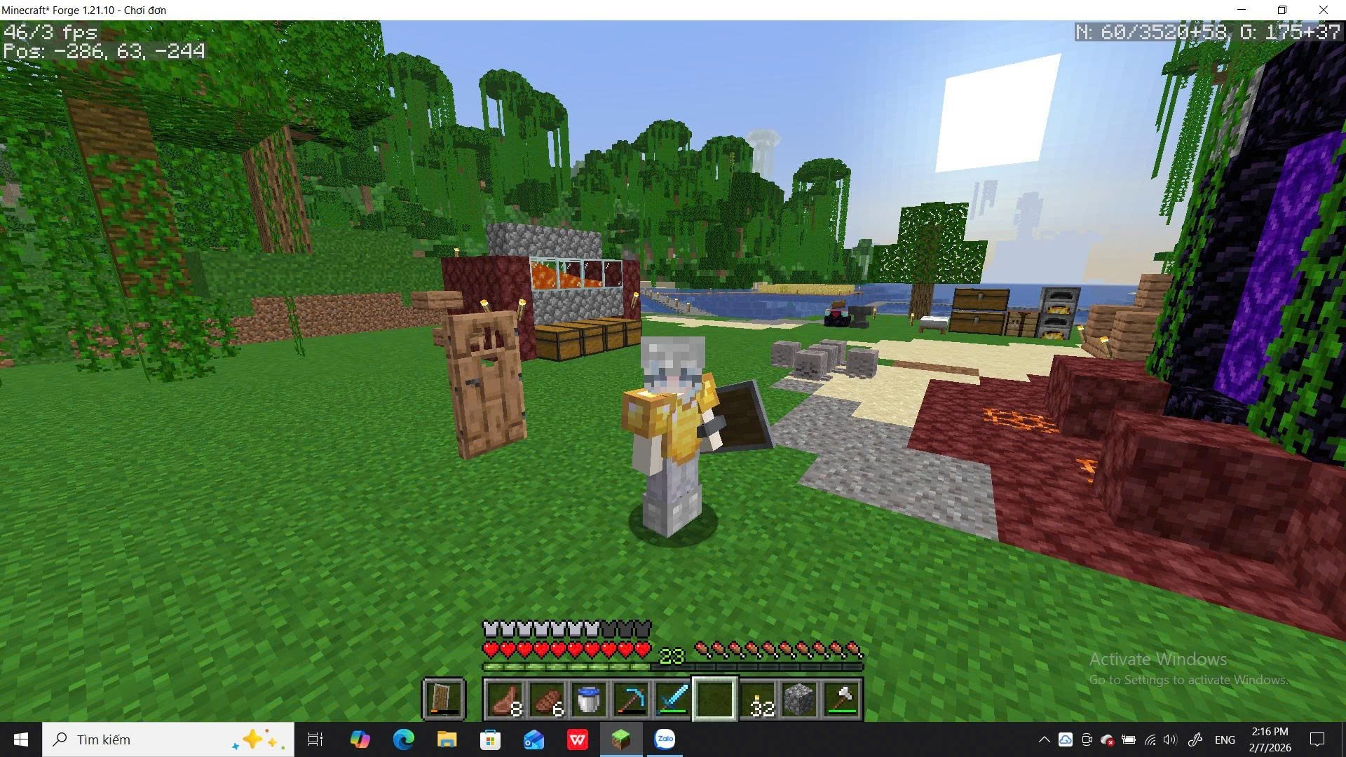 Minecraft PE Việt Nam | Hiện tại khu tui đang sống Biome rừng mà tui ...